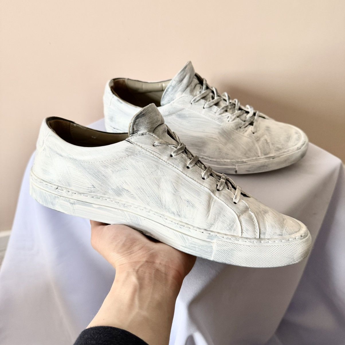 Common Projects Common Projects Painted Achilles Low Leather Sneakers Shoes Size US 10 / EU 43 - 8 Thumbnail