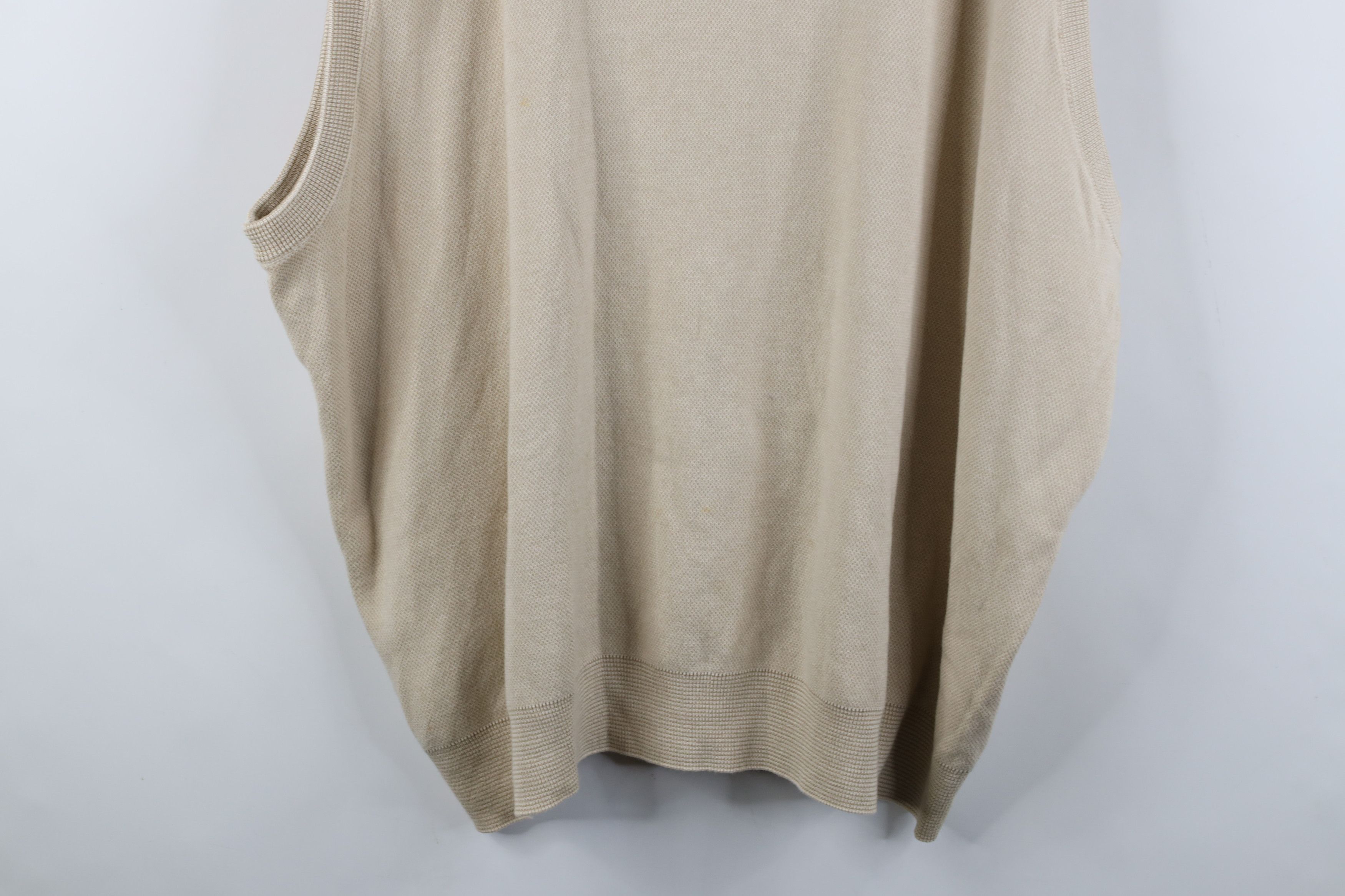 Vintage Vintage 90s Streetwear Thermal Knit Sweater Vest Beige Size US XXL / EU 58 / 5 - 3 Thumbnail