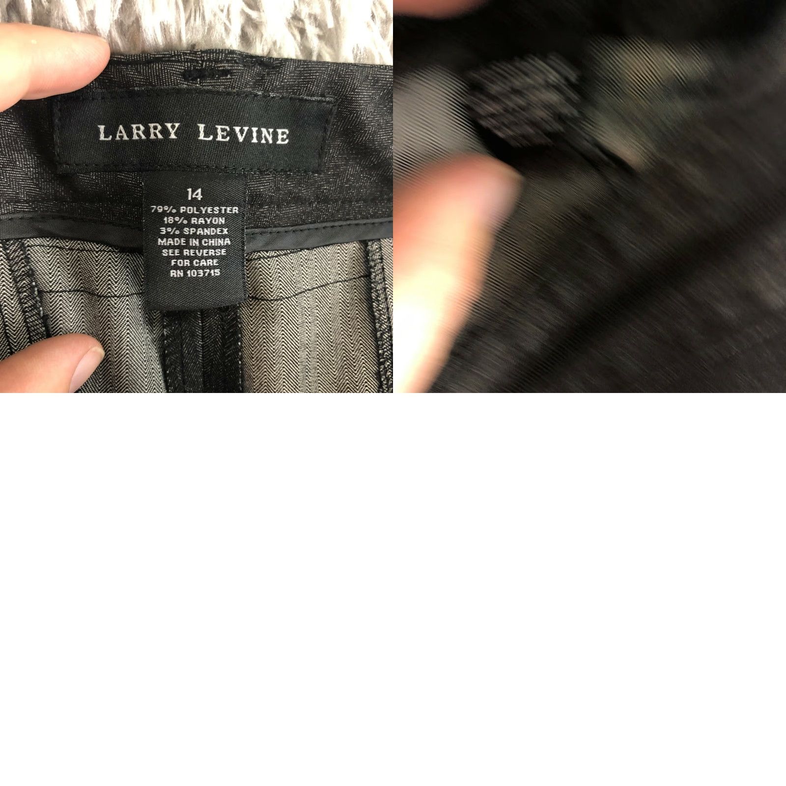 Vintage Larry Levine Womens Size 14 Gray Slack Dress Pants Polyester Rayon Spandex Dress Pants Womens 14 Gray Time: 00:00:00 Size 36" / US 14 / IT 50 - 8 Thumbnail