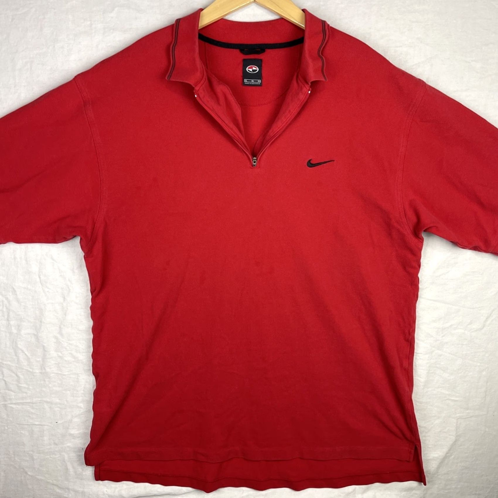 Nike Nike Tiger Woods Polo Shirt Mens XL Red Nike Golf Quarter Zip Vintage Size US XL / EU 56 / 4 - 2 Thumbnail