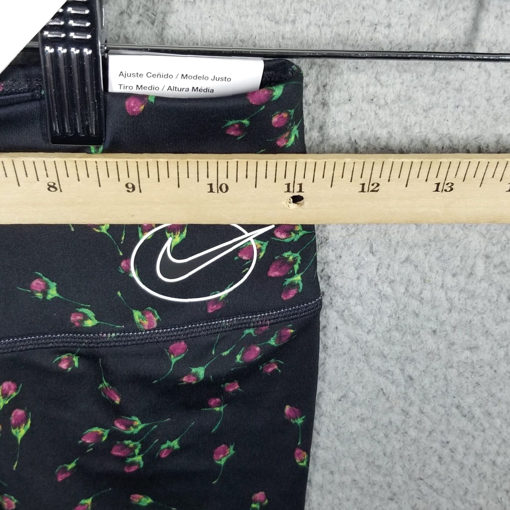 Nike Nike XS One Luxe Icon Clash Mid-Rise Leggings Black AOP Floral Tight Full Length Size 26" / US 2 / IT 38 - 5 Thumbnail