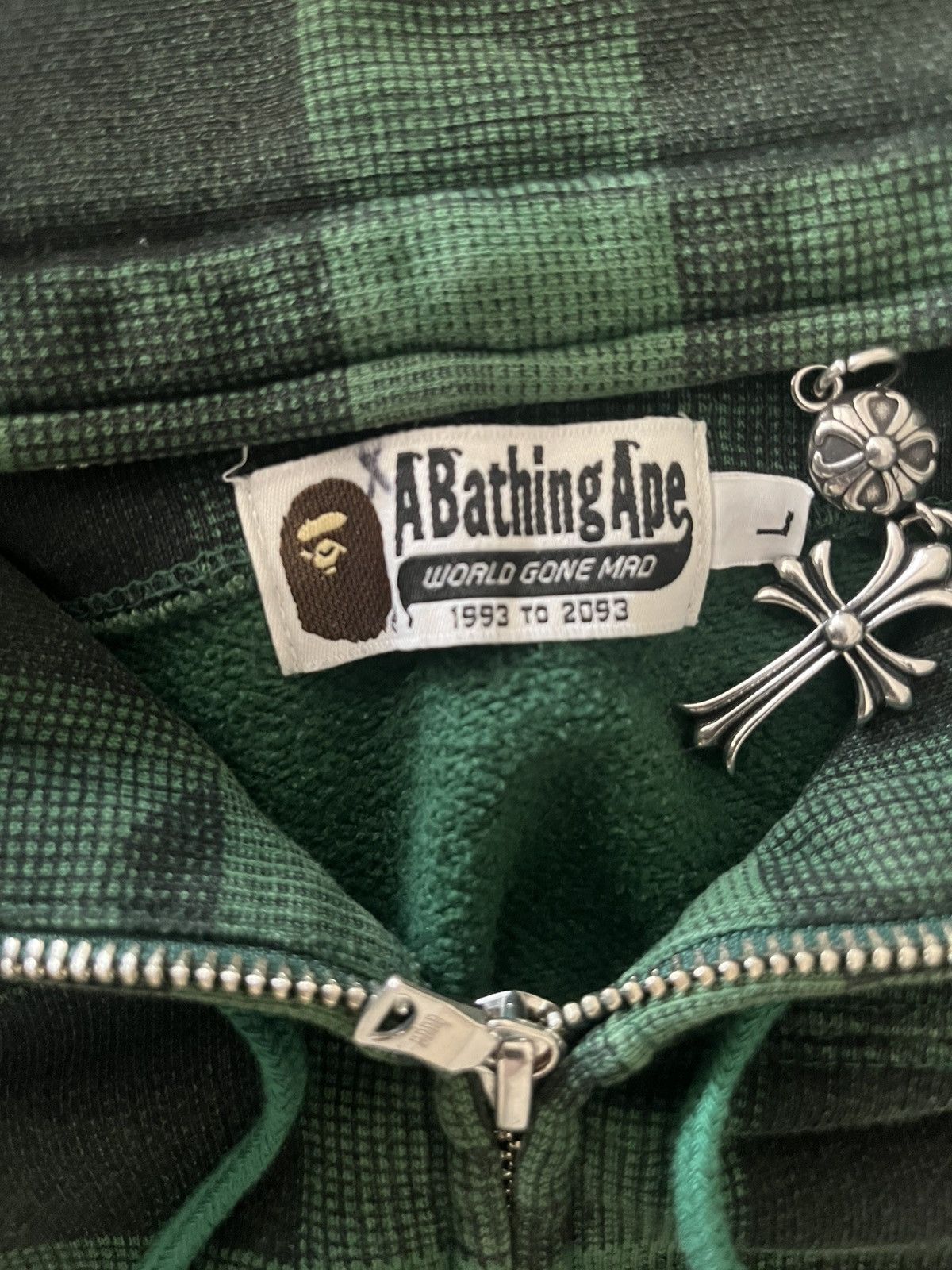 Bape NIGO-era Bape Plaid Full Zip Hoodie Size US L / EU 52-54 / 3 - 5 Thumbnail