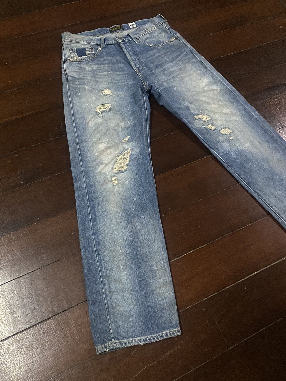 Japanese Brand × Journal Standard FIRE 🔥 JOURNAL STANDARD HOMESTEAD DISTRESSED FLARE JEANS Size US 33 - 2 Thumbnail