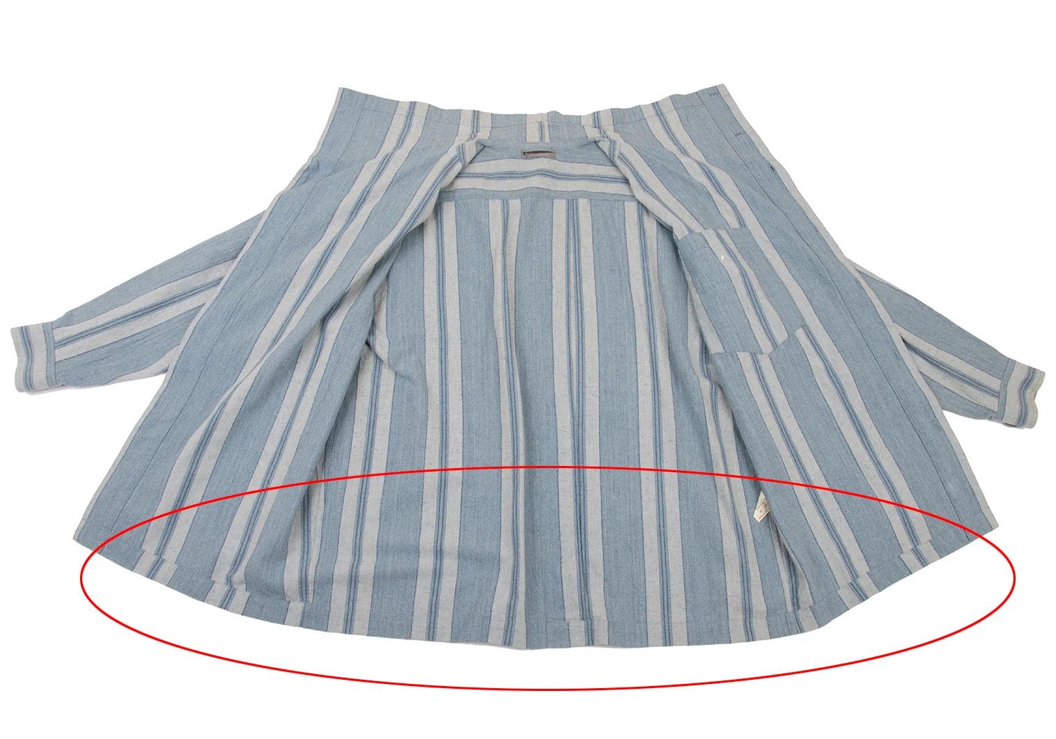 Issey Miyake Stand Neck Striped Shirt in Light Blue, Size M Size US M / EU 48-50 / 2 - 13 Thumbnail