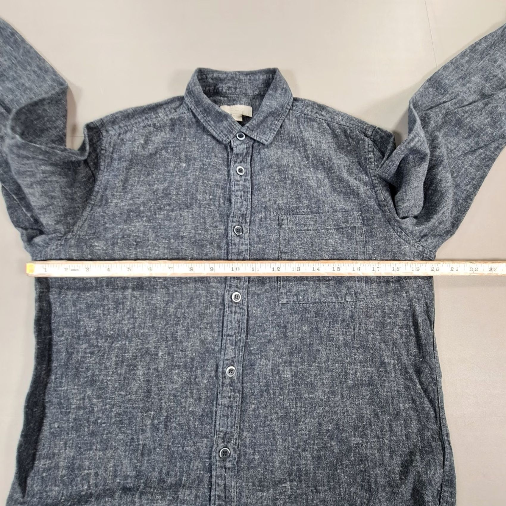 Cos COS Mens Shirt Blue Small Linen Blend Breathable Button Up Summer Holiday Shirt Mens Small Blue Linen Blend Size US S / EU 44-46 / 1 - 6 Thumbnail