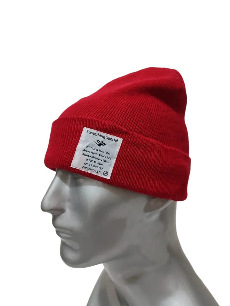 Japanese Brand Friction Co Red Japanese Beanie Hats Size ONE SIZE - 1 Thumbnail