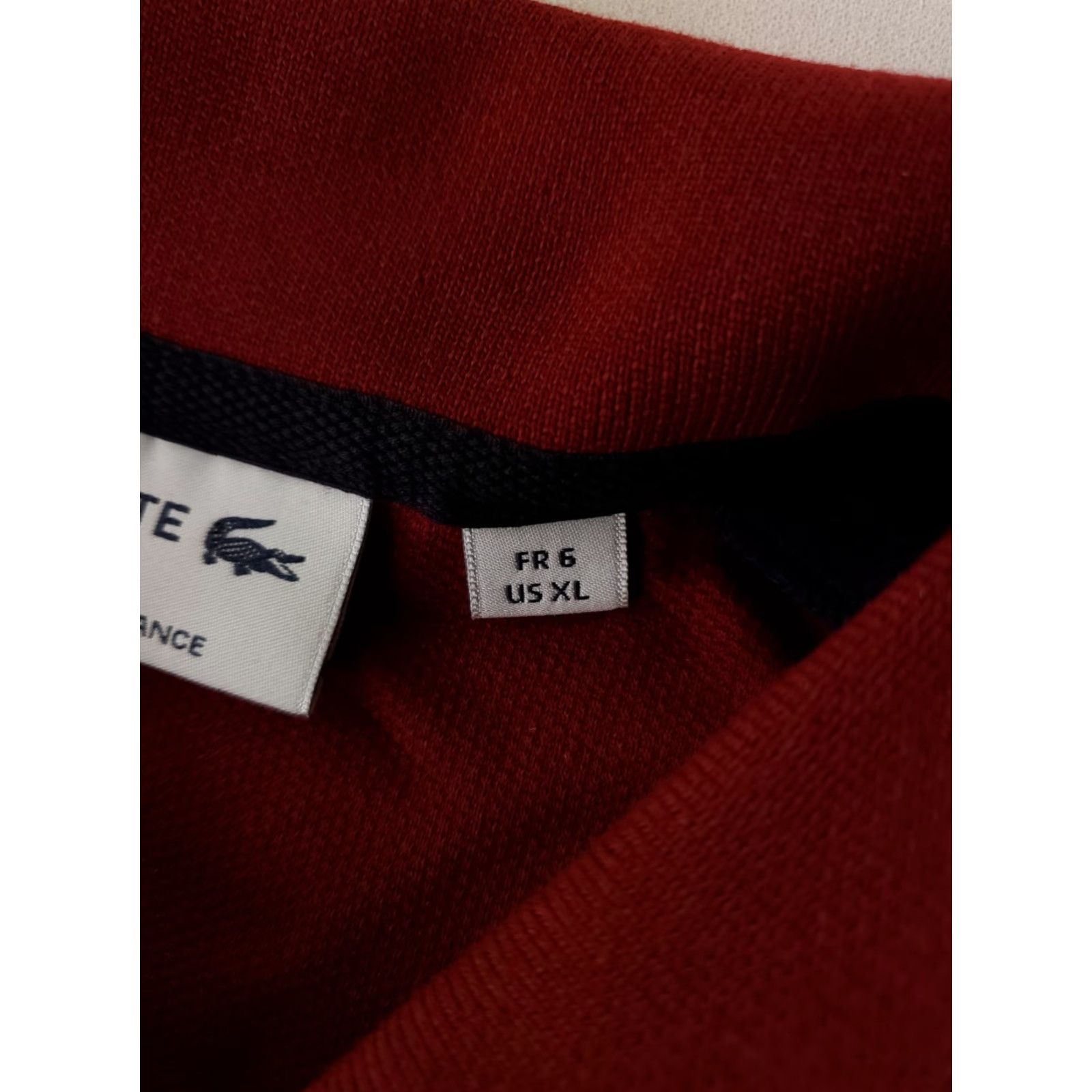 Lacoste Lacoste Polo Shirt Long Sleeve Red Maroon White Blue Mens XL Size US XL / EU 56 / 4 - 2 Thumbnail