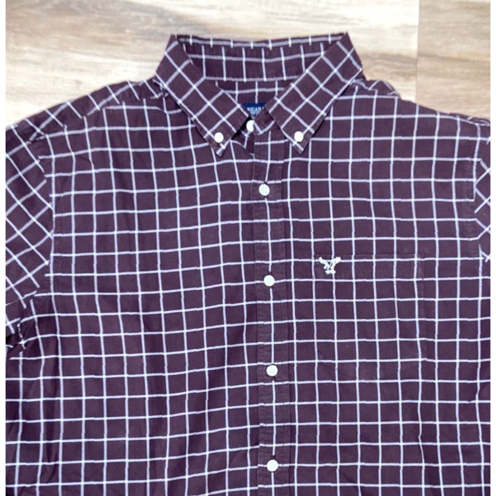 American Eagle Outfitters VINTAGE American Eagle Outfitters Shirt Mens Large Brown Plaid Athletic Fit Button Down Long Sleeve Size US L / EU 52-54 / 3 - 2 Thumbnail
