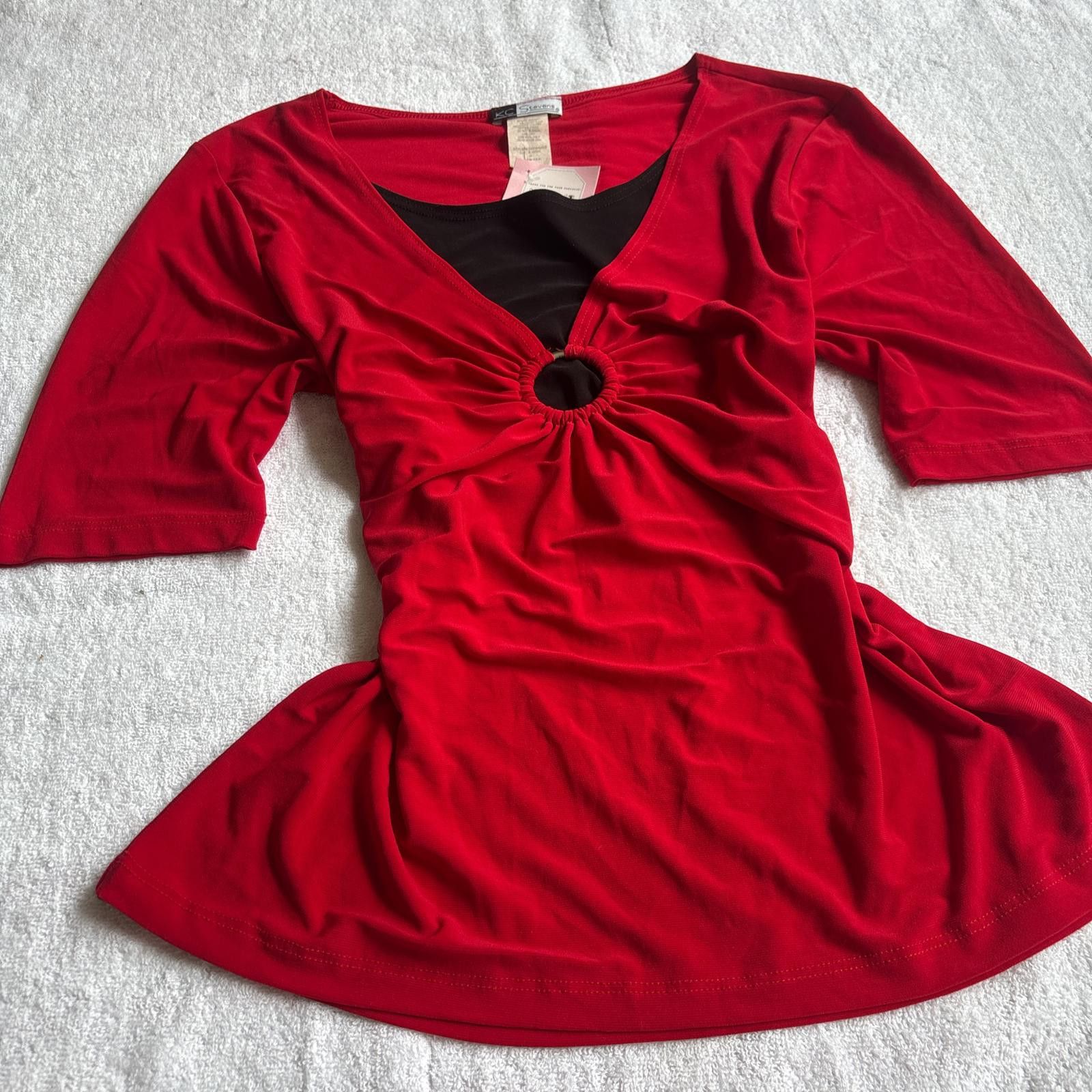 Other y2k grunge office siren red blouse Size M / US 6-8 / IT 42-44 - 1 Thumbnail
