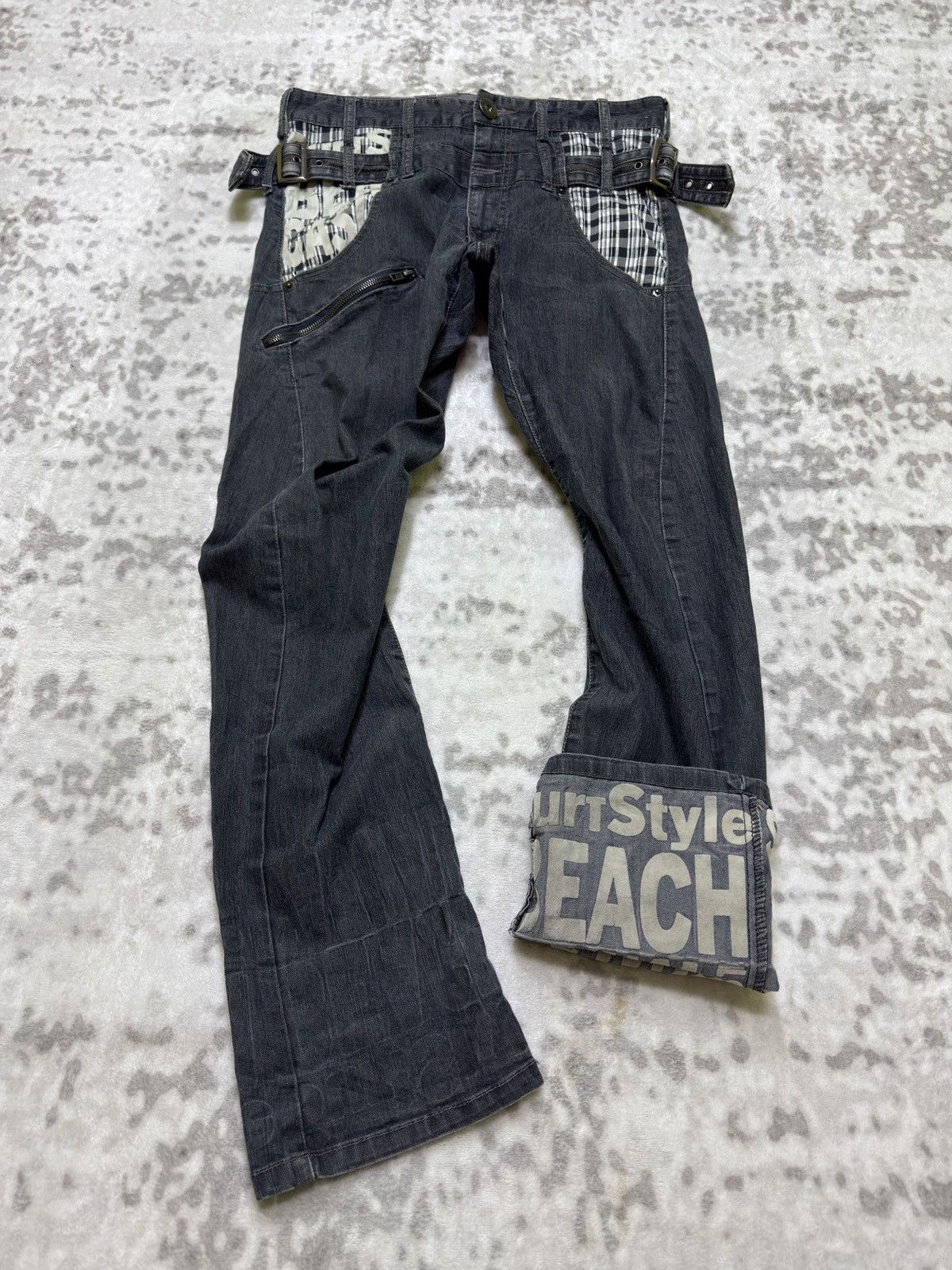 Hysteric Glamour Y2K Bondage Double Waist Buckle Strap Zipper Punk Pants Size US 30 / EU 46 - 1 Thumbnail
