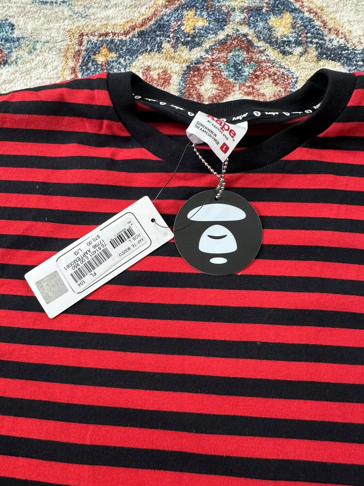 Aape Aape NWT Striped Logo T-shirt Lrge Size US L / EU 52-54 / 3 - 5 Thumbnail