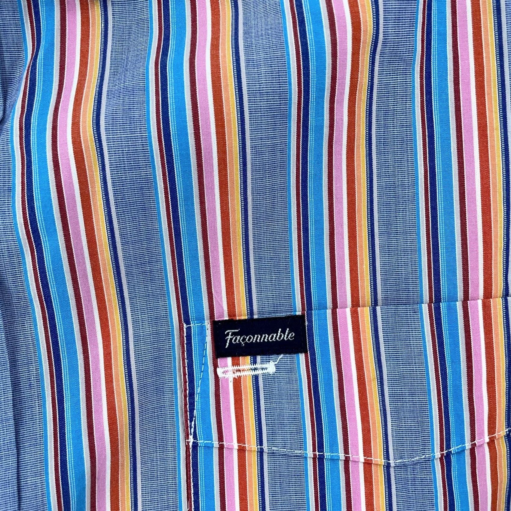 Faconnable Faconnable Shirt Mens L Colorful Striped Long Sleeve Collared Button-Down Size US L / EU 52-54 / 3 - 4 Thumbnail