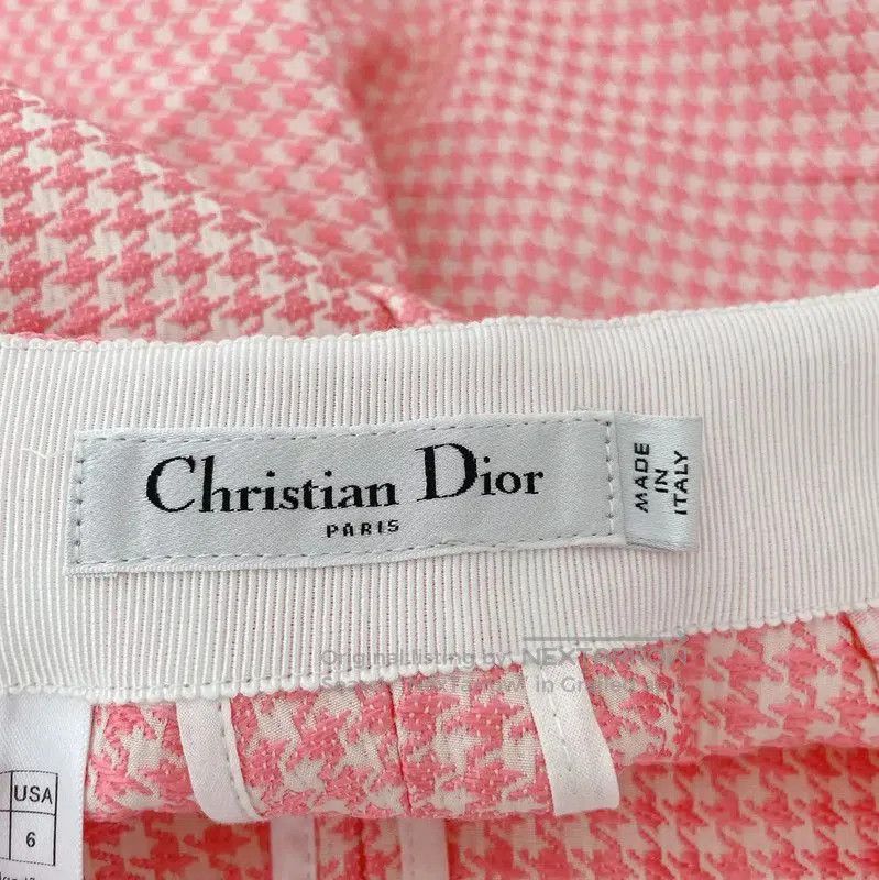 Dior Dior Pink Cotton Checkered Trousers for Women . Size 26" / US 2 / IT 38 - 6 Thumbnail