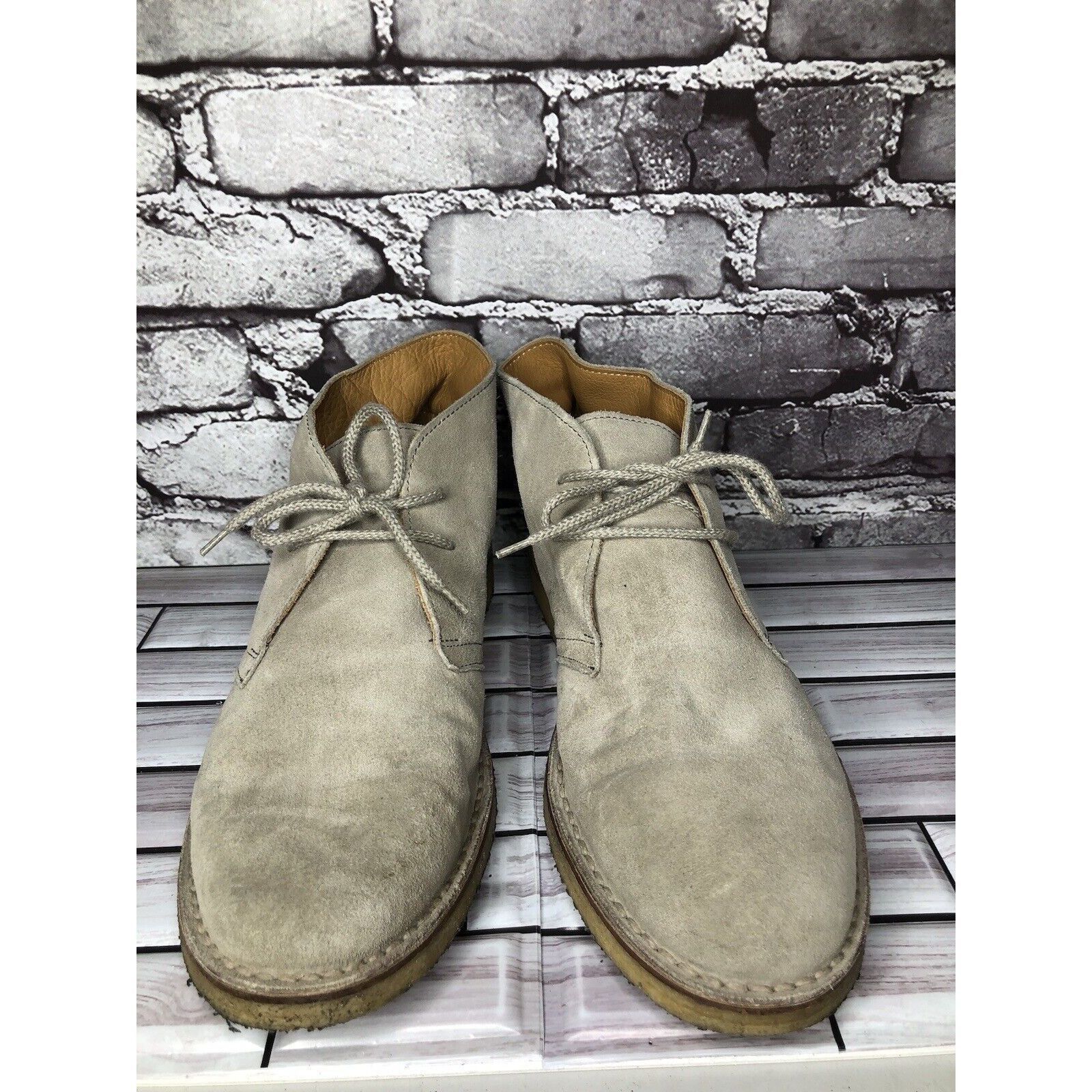 Barneys New York Barneys New York Beige Suede Leather Chukka Casual Lace Boot Size US 12 / EU 45 - 19 Thumbnail