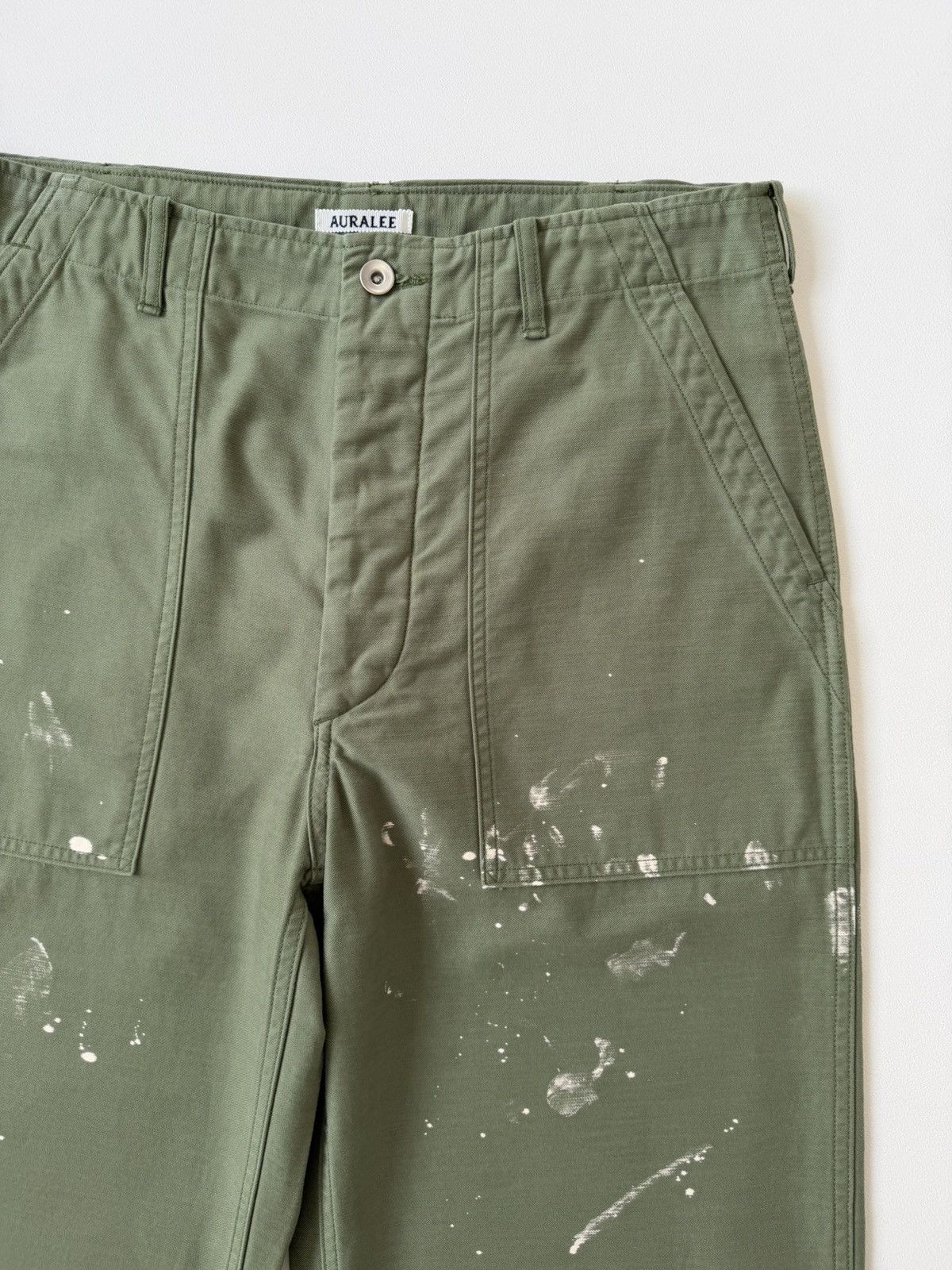 Auralee Washed Green ‘Bleached Baker Pants’ Size US 32 / EU 48 - 11 Thumbnail