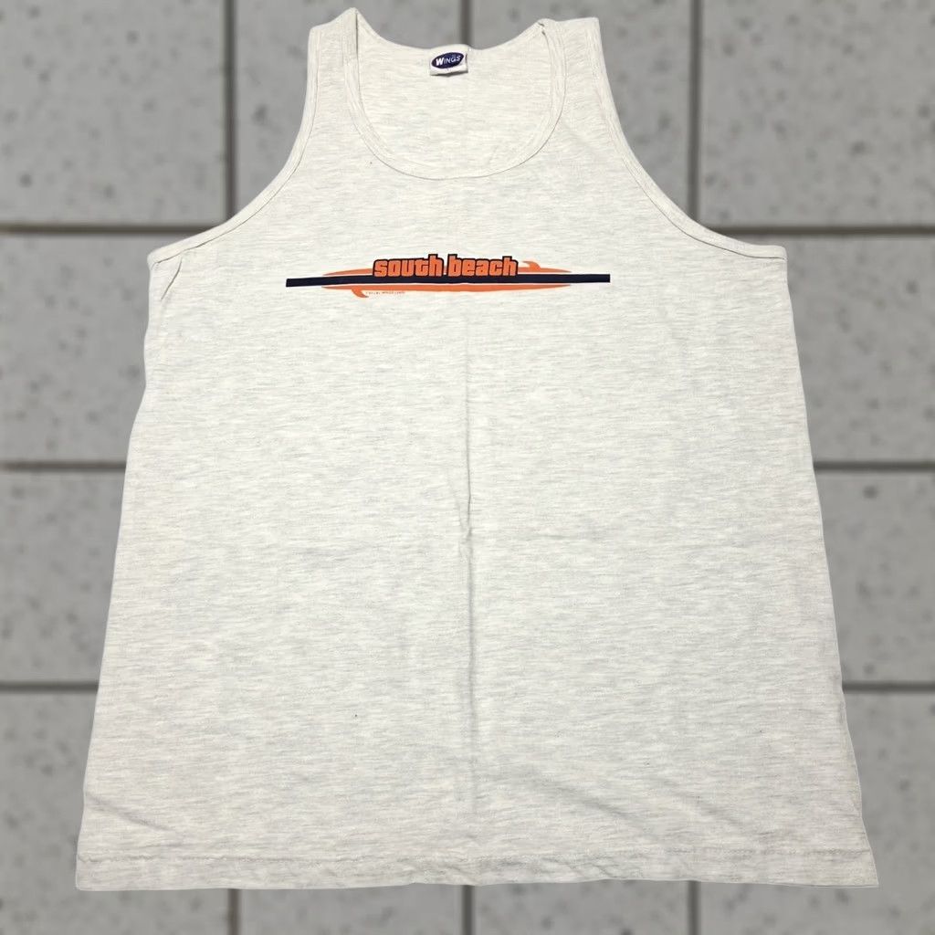 Vintage VINTAGE South Beach Florida Graphic 90's Tank Top Shirt Men M Grey Tank Top Mens Medium Graphic Print 90s Vintage Shirt Men Grey US Size US L / EU 52-54 / 3 - 1 Thumbnail