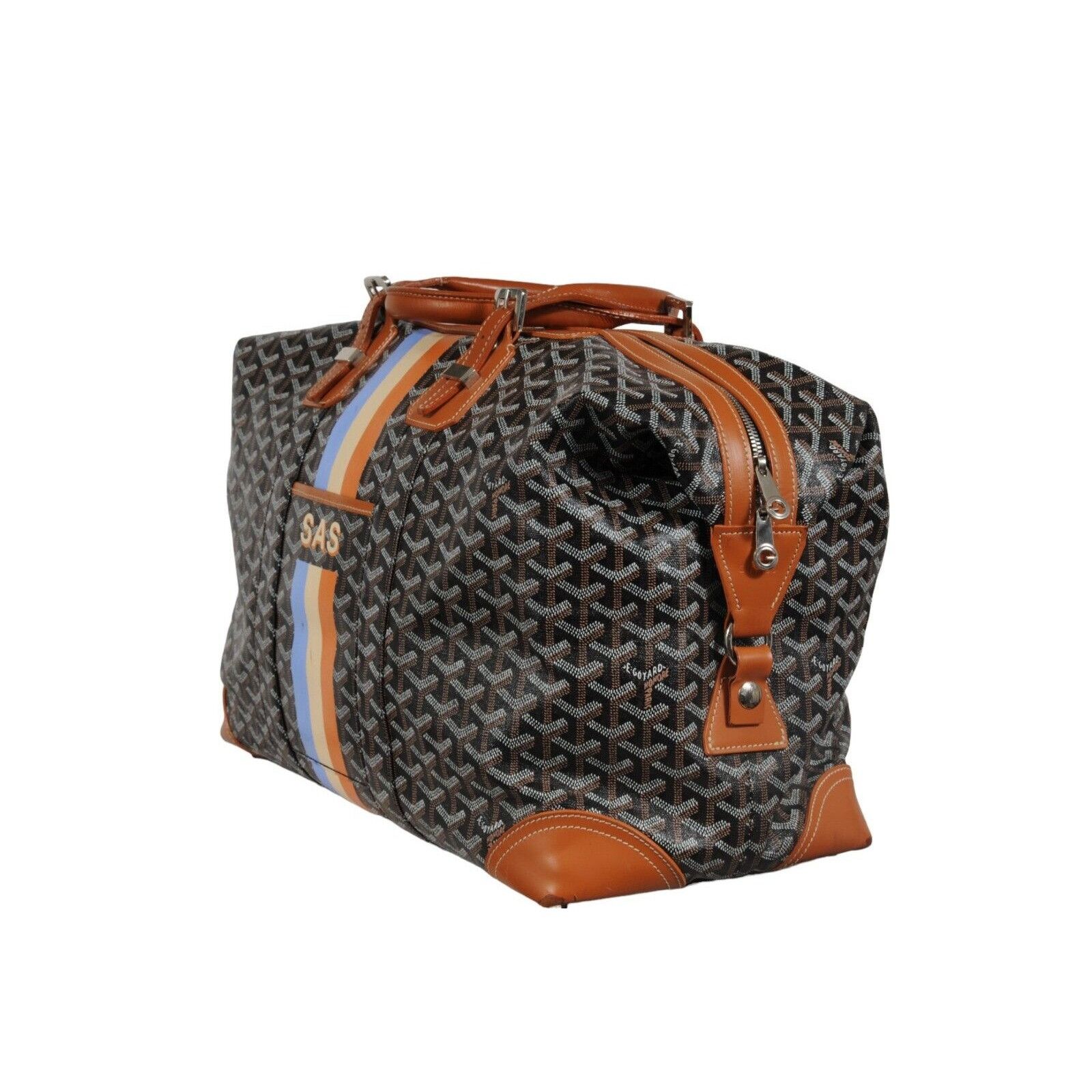 Goyard Boeing 45 Black Brown Leather Duffle Travel Carry On Size ONE SIZE - 11 Thumbnail