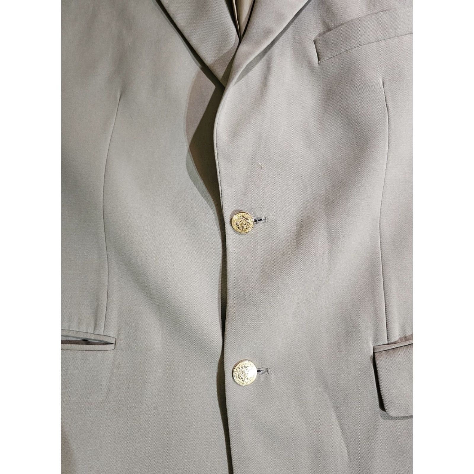 Vintage L.L. Bean Signature 2-Button Blazer Single Breasted Men's Size 44 Reg Khaki Tan Size 44R - 5 Thumbnail