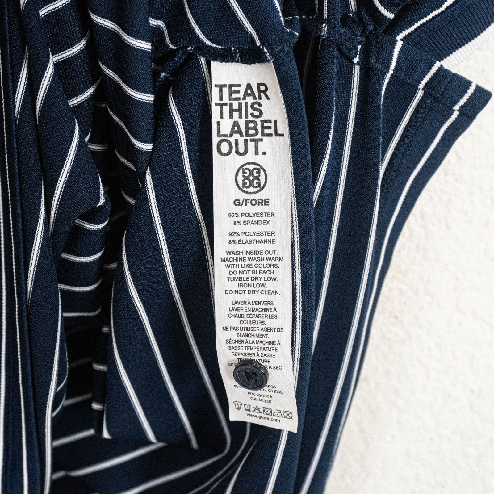 G/FORE G/FORE Golf Tech Pique Polo Navy Fine Line banded sleeve XL Size US XL / EU 56 / 4 - 7 Thumbnail