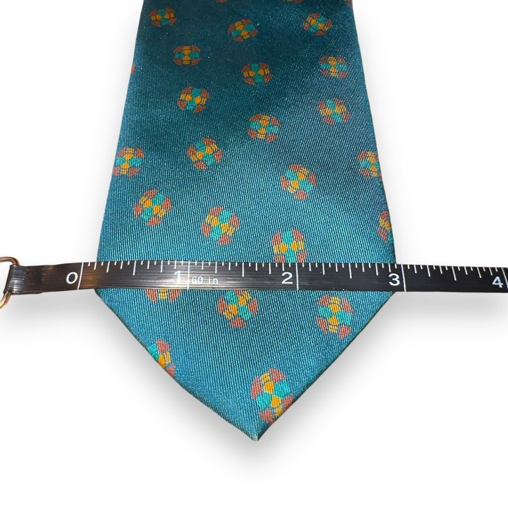 Giorgio Armani 80s Giorgio Armani Teal Medallion Handmade in Italy 100% Sil Size ONE SIZE - 2 Thumbnail