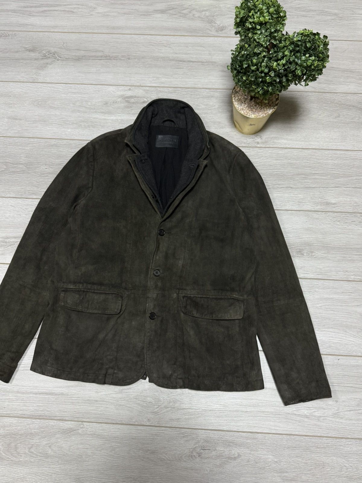 Allsaints Allsaints Keanu Reeves survey faded leather jacket blazer Size US XL / EU 56 / 4 - 4 Thumbnail