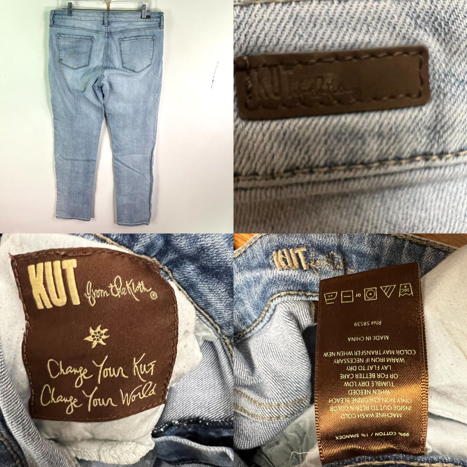 Vintage VINTAGE KUT from the Kloth Straight Leg Jeans Womens Size 12 31W 34L Blue Denim Mid Rise 5-Pocket Size 34" / US 12 / IT 48 - 8 Thumbnail