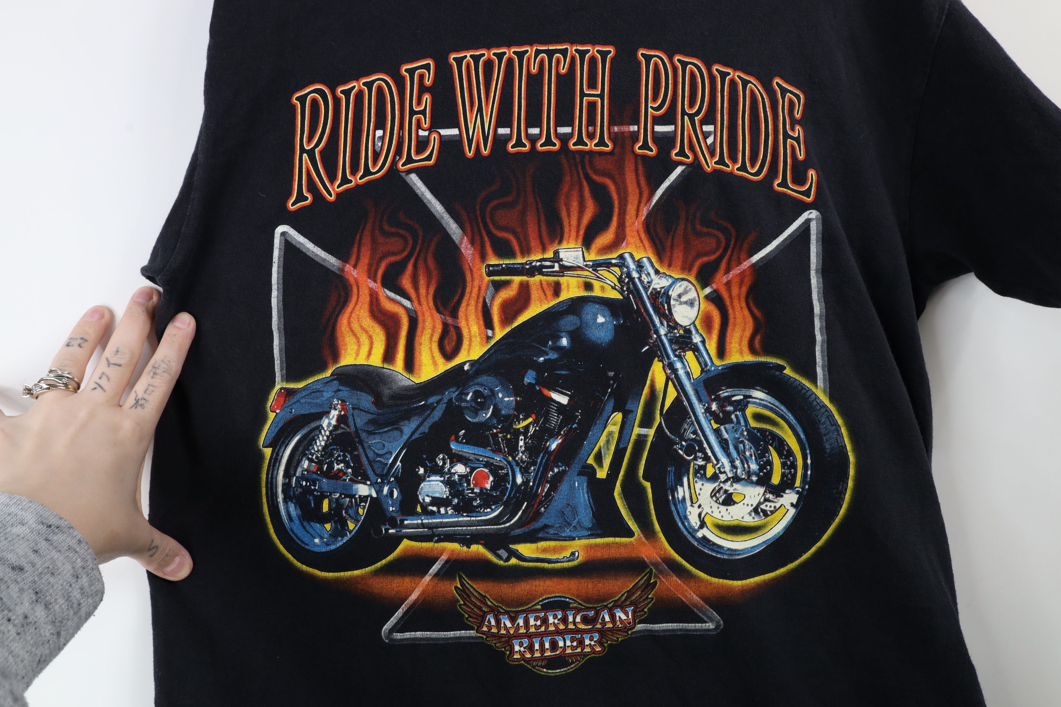 Vintage Vintage Y2K Streetwear Motorcycle Fire Flames T-Shirt Size US M / EU 48-50 / 2 - 4 Thumbnail