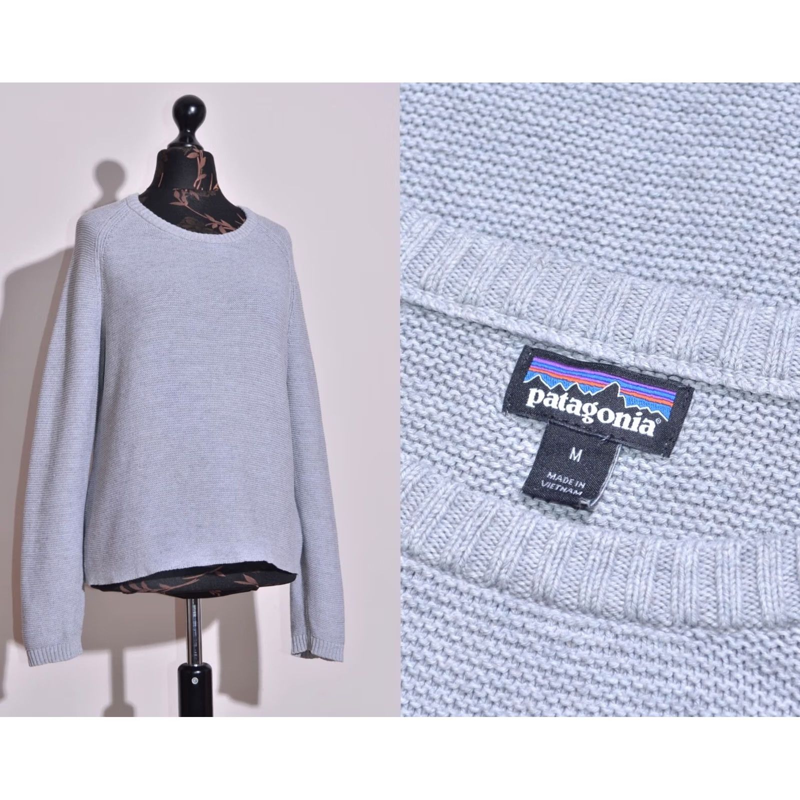 Patagonia Patagonia Jumper Grey Long Sleeve Size M Women's Organic Cotton Knitted Crew Neck Pullover For Casual Travel Size M / US 6-8 / IT 42-44 - 2 Thumbnail