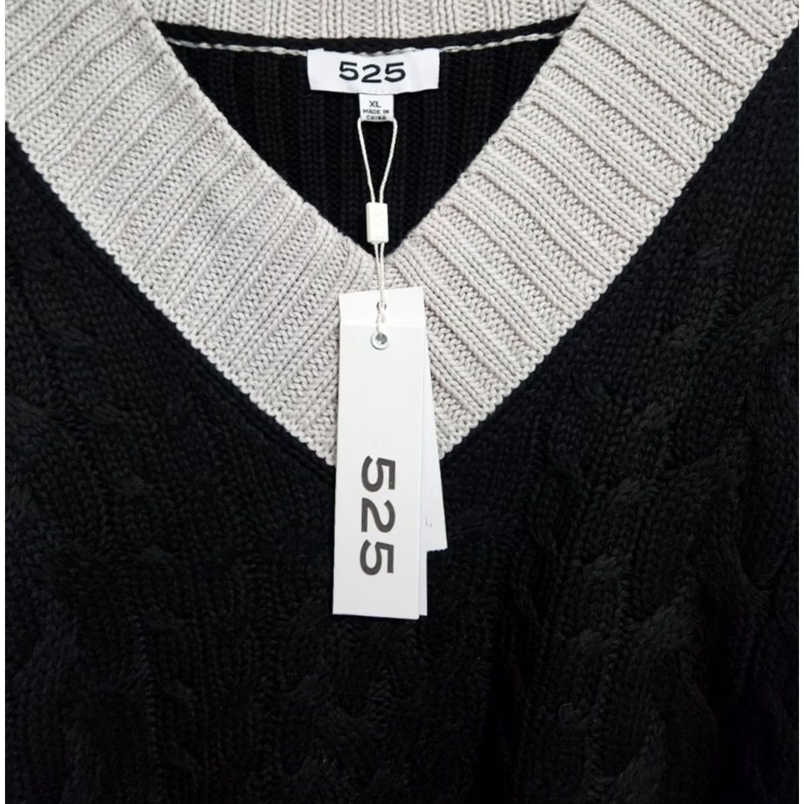 Vintage 525 America Womens XL Cable Knit Cold Shoulder Sweater Long Sleeve Black Size XL / US 12-14 / IT 48-50 - 4 Thumbnail