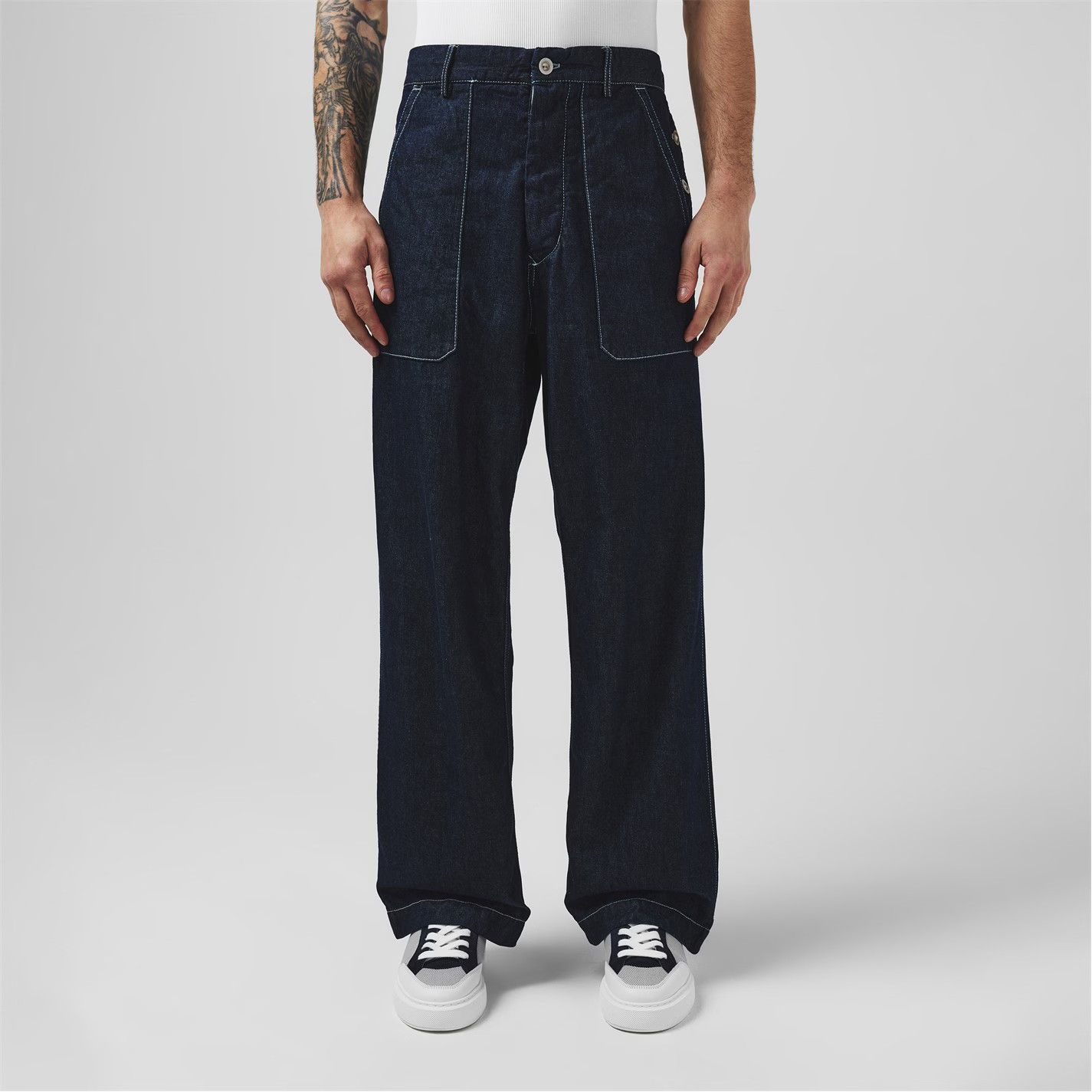 C.P. Company o1g2r1mq0426 Straight Leg Jeans in Blue Size US 32 / EU 48 - 3 Thumbnail