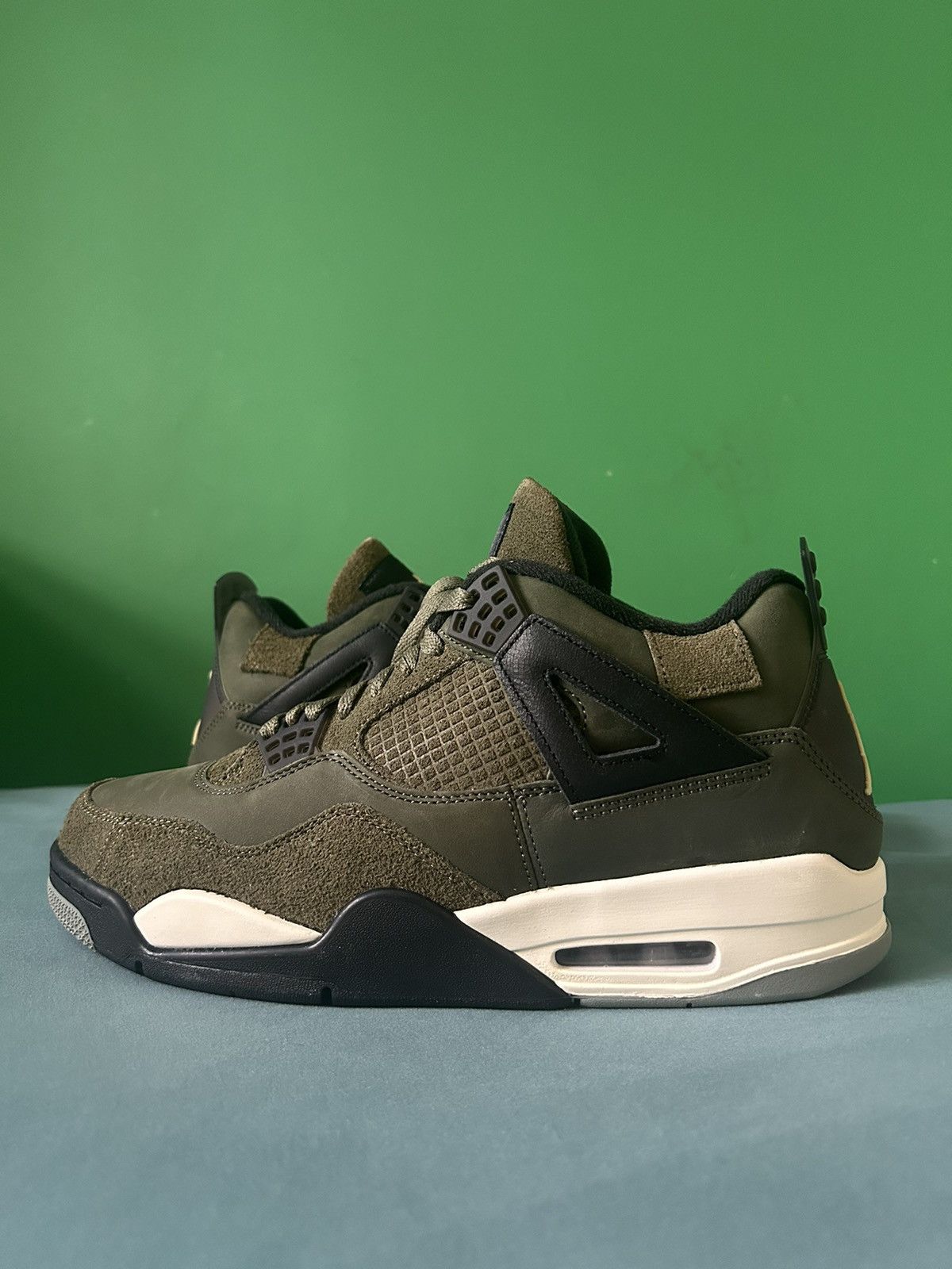 image of Nike Air Jordan 4 Craft 2023 Shoes in Green, Men's (Size 11)