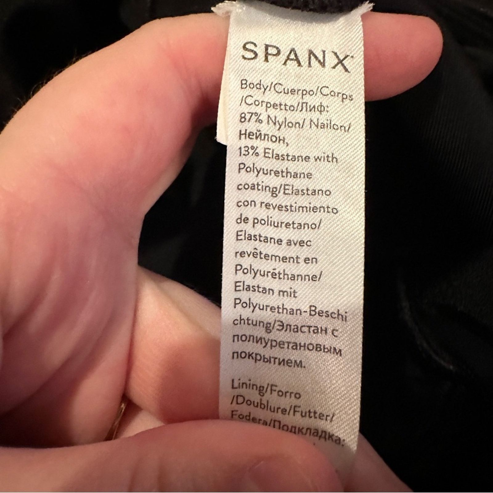 Spanx Spanx Black Faux Leather Moto Mid Rise Shaping Leggings Sz S Size 22" - 7 Thumbnail