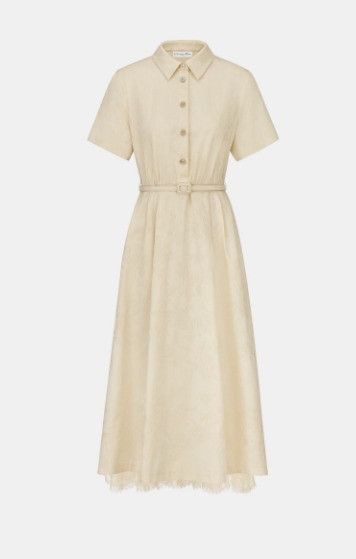 Dior o1w1db10924 Shirt Dress With Belt in Ecru Size XL / US 12-14 / IT 48-50 - 1 Thumbnail