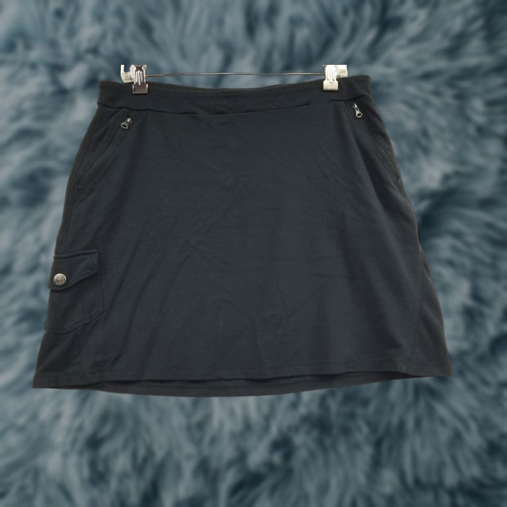 Vintage REI Skirt Womens Medium Black Zipped Pockets Stretch Mini Outdoors Hiking Size 32" / US 10 / IT 46 - 1 Thumbnail