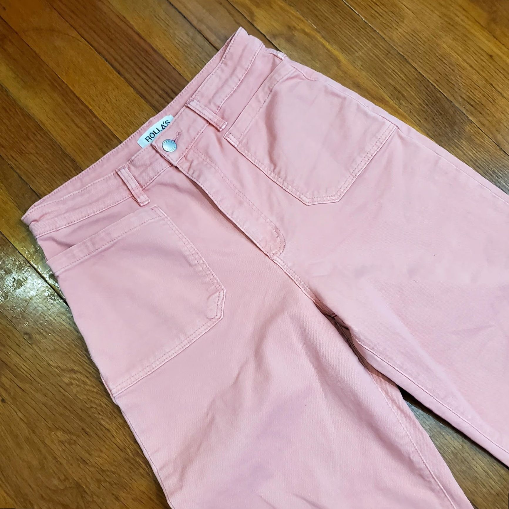 Rolla's Rolla's Jeans Womens 28 Pink High Rise Wide Leg Ankle Denim Pants Aussie 10 Size 28" / US 6 / IT 42 - 7 Thumbnail