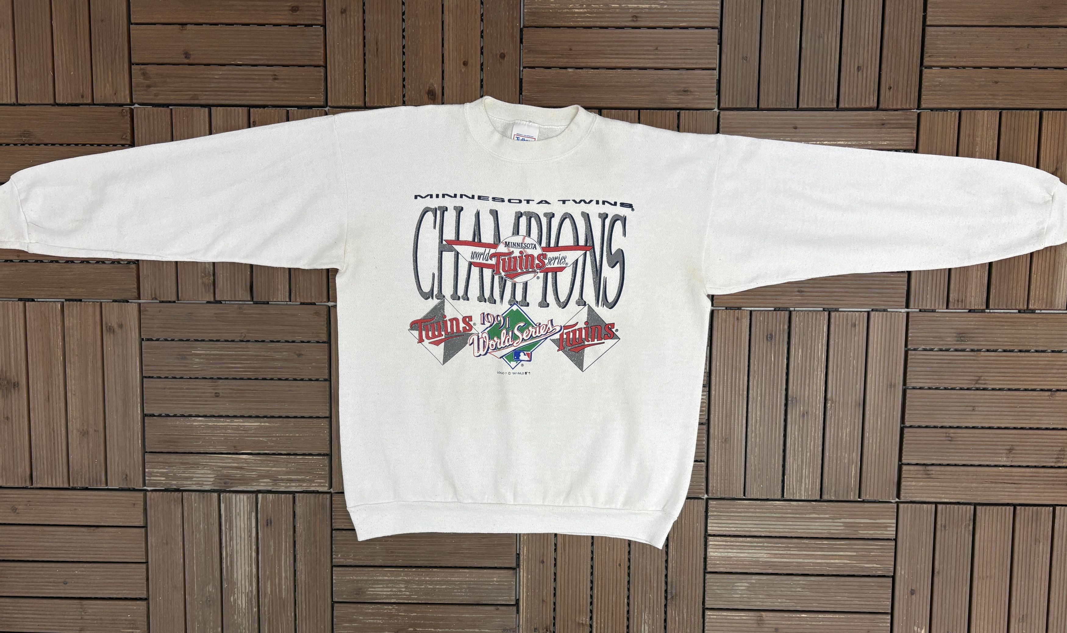 Vintage Minnesota Twins World Series Champions 1991 Crewneck Sweater Size US XL / EU 56 / 4 - 6 Thumbnail