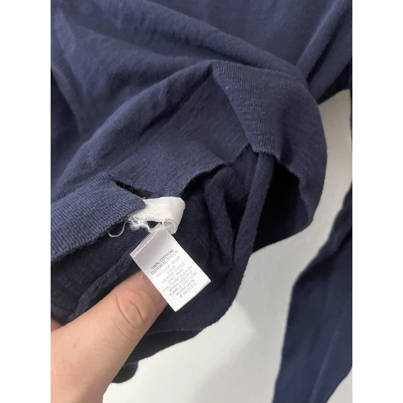 Loft VINTAGE LOFT Cardigan Sweater Women XS Blue Open Front 100% Cotton Long Sleeve Regular Knit Size XS / US 0-2 / IT 36-38 - 4 Thumbnail