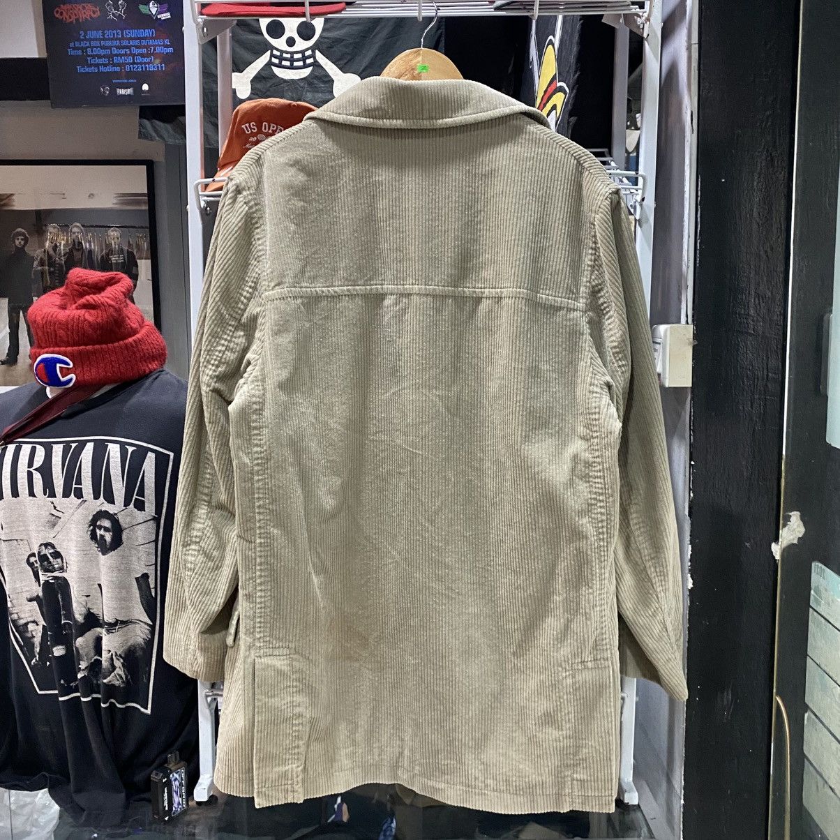 Burberry × Vintage VTG Burberry London Corduroy Open Collar Button Coat Jackets Size US XL / EU 56 / 4 - 2 Thumbnail