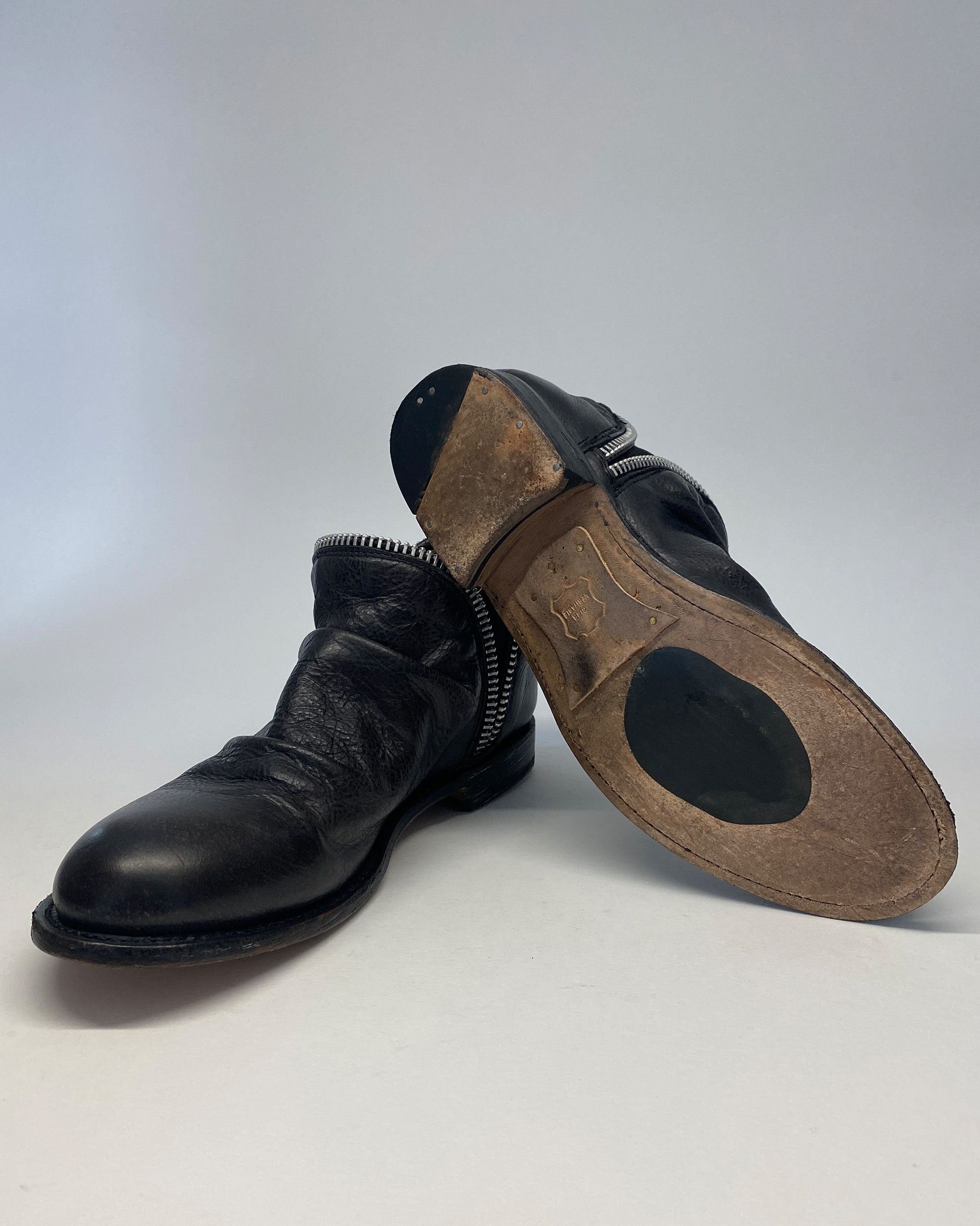 John Fluevog 1990s Zip Leather Shoes Size US 8 / IT 38 - 5 Thumbnail