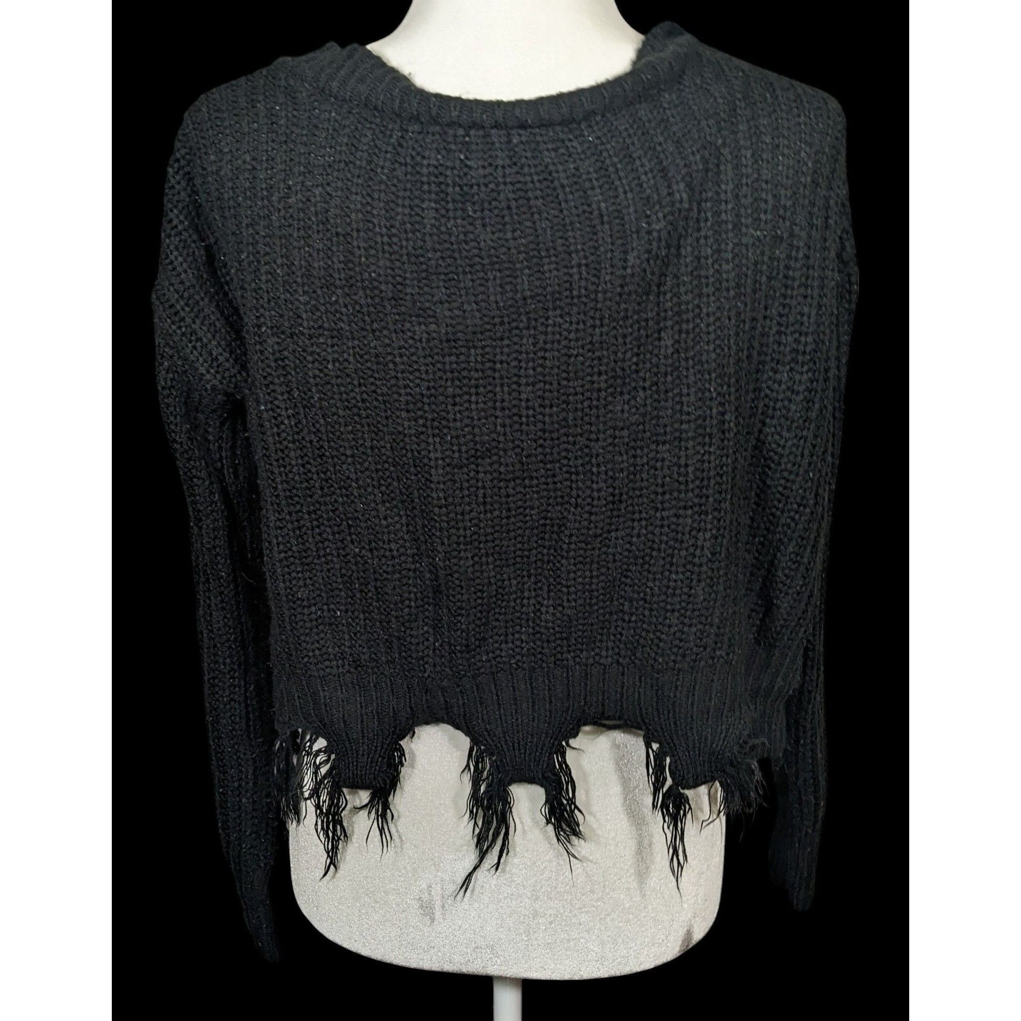 Other Polly & Esther Gothic Distressed Fringe Sweater Size S / US 4 / IT 40 - 2 Thumbnail