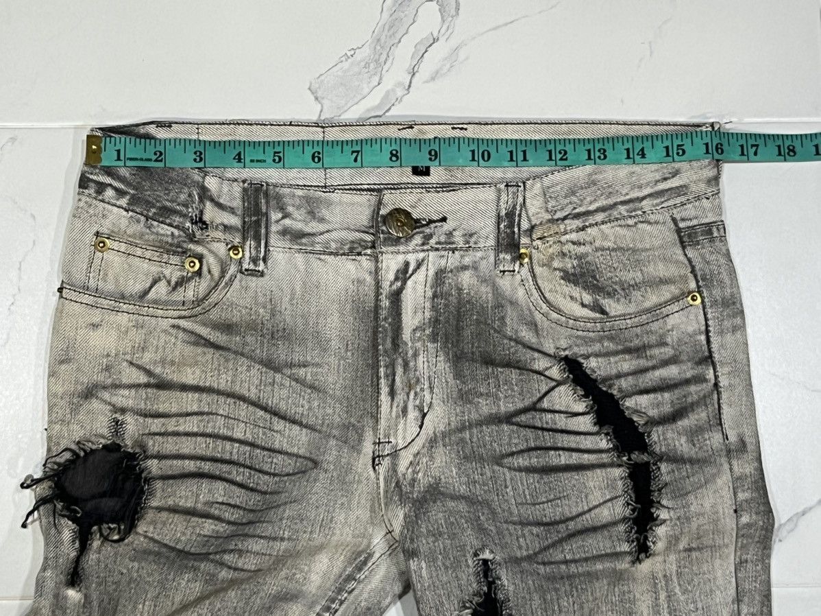 Japanese Brand FLARE💥Japan Brand Ripped Smoke Grey Flared Denim Jeans Size US 32 / EU 48 - 19 Thumbnail