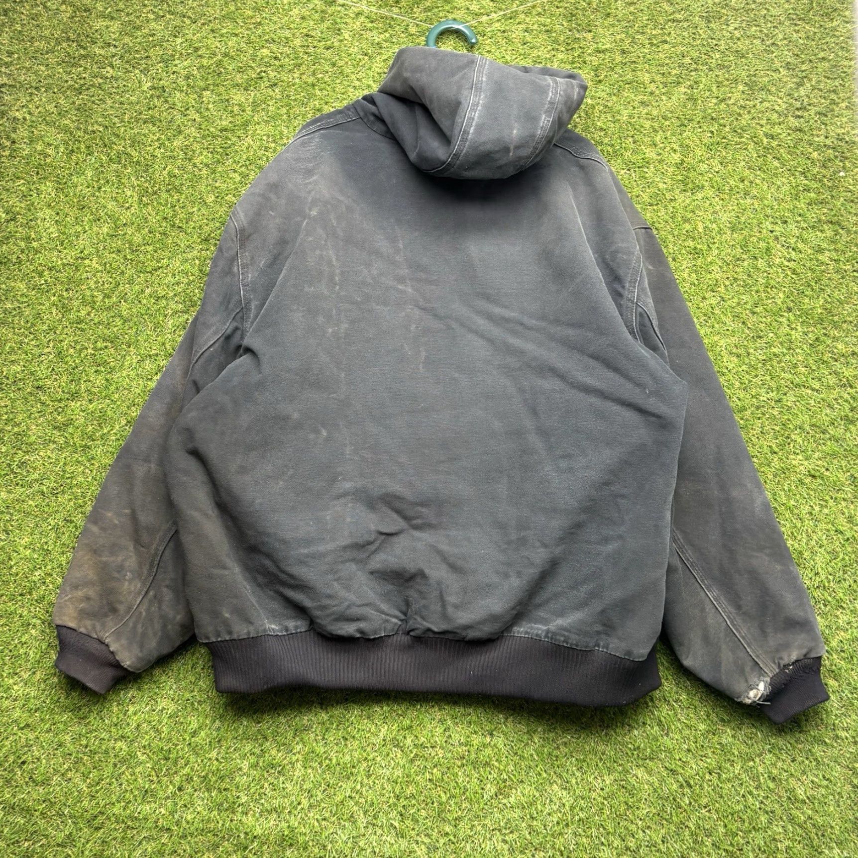 Carhartt VINTAGE Carhartt Jacket Mens 3XL Black J140 Cotton Canvas Hooded Bomber Coat Workwear USA Made Mid-Length Size US XXL / EU 58 / 5 - 2 Thumbnail