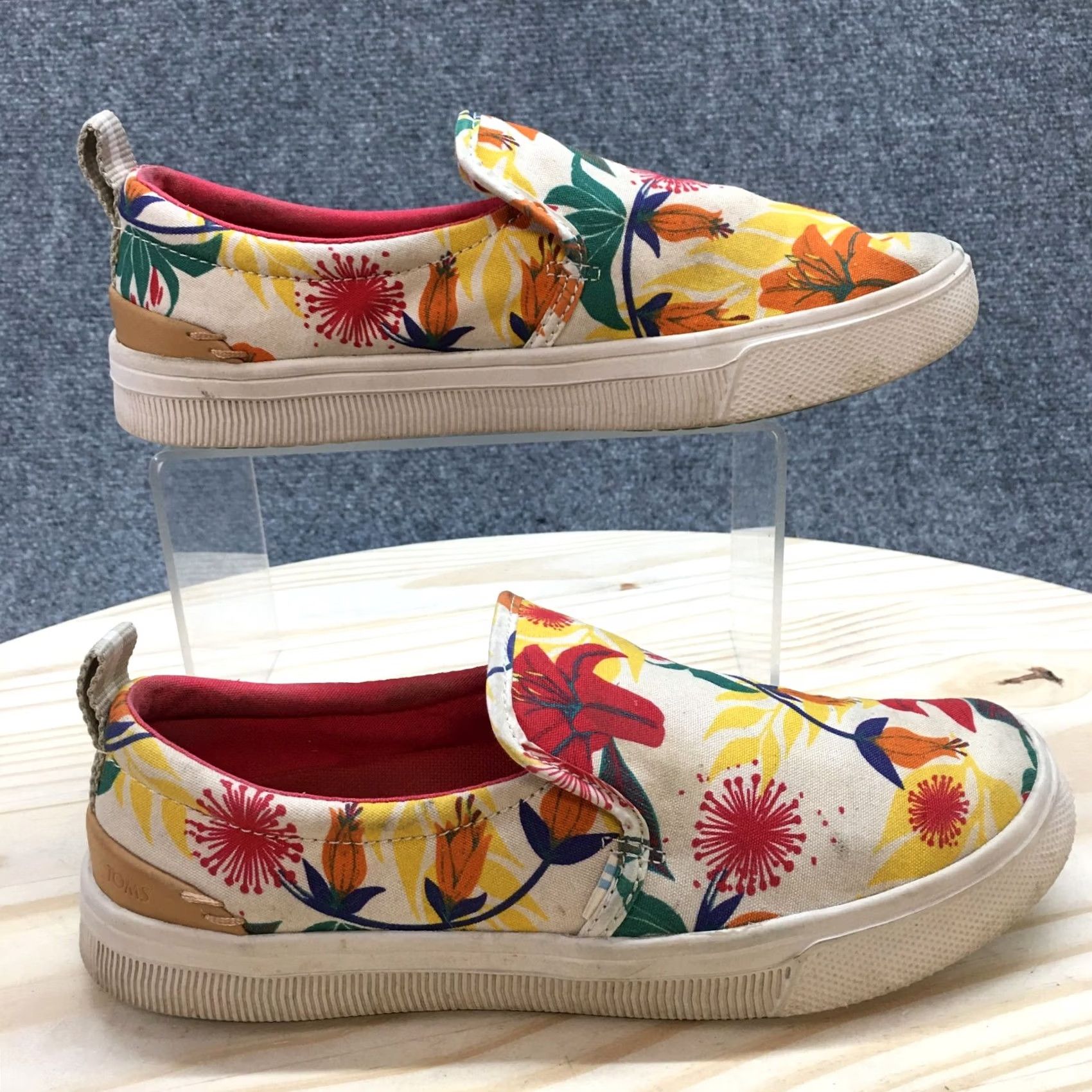 Toms TOMS Loafer Womens 6 White Trvl Lite Hawaiian Floral Slip On Sneaker Casual Shoes Size US 6 / IT 36 - 2 Thumbnail
