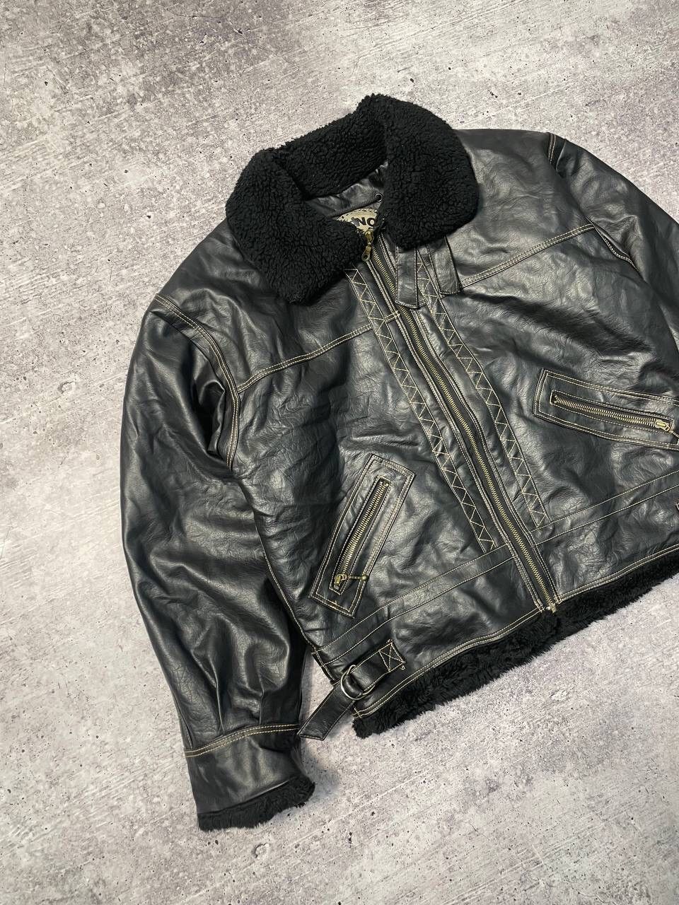 Vintage Vintage Crazy Metro Leather Shearling Shipskin Jacket Y2K Size US M / EU 48-50 / 2 - 2 Thumbnail