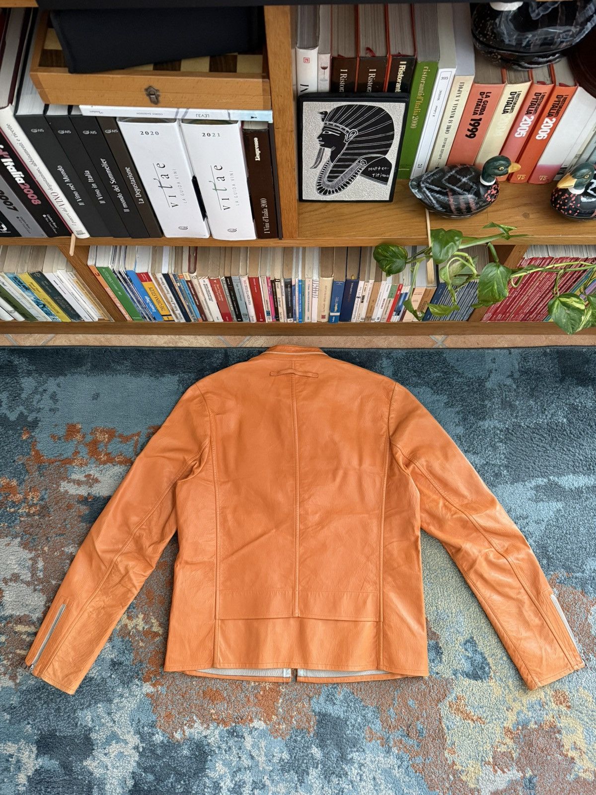 Prada Prada AW2000 Vintage Orange Y2k Biker Leather Jacket Size US M / EU 48-50 / 2 - 16 Thumbnail