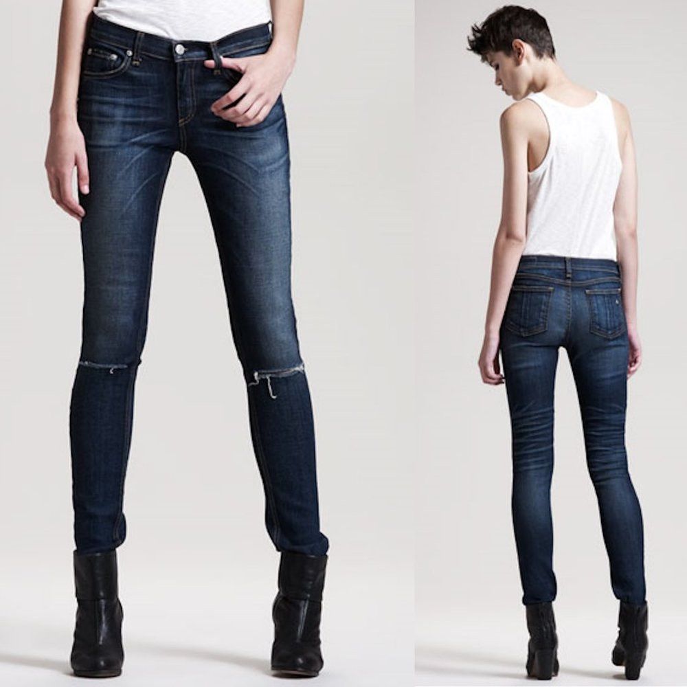 Rag & Bone Rag & Bone Ripped Skinny Hampstead Jeans Size 29 Size 29" - 1 Thumbnail
