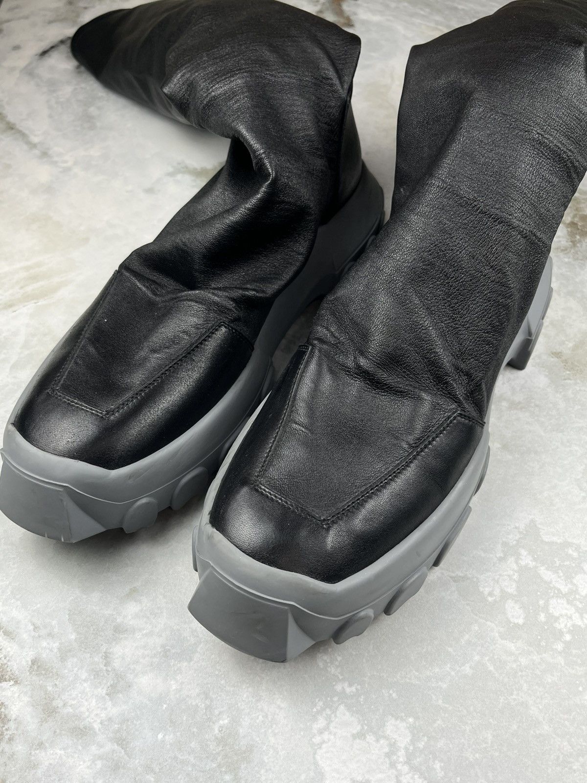 SS18 Rick Owens Dirt Runway Hiking Sock Tractor Bozo Boots