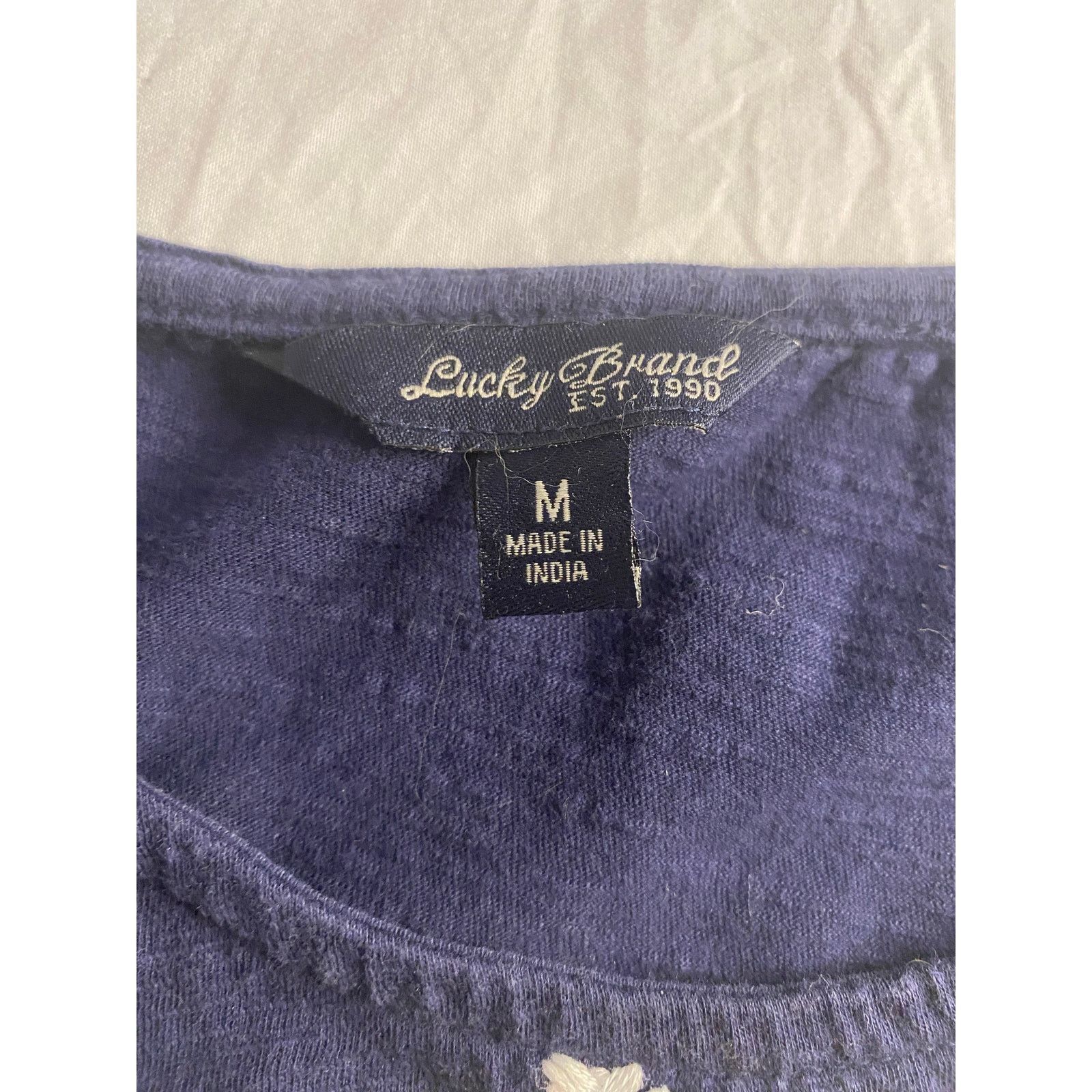Lucky Brand Boho Festival Embroidered Navy Sleeveless Tank Top Lucky Size M / US 6-8 / IT 42-44 - 3 Thumbnail