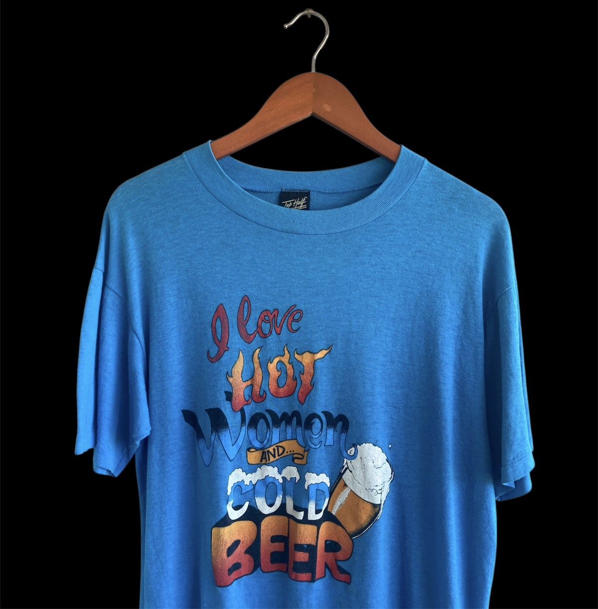 Band Tees × Vintage Vintage 80s Humor Art Tee Hot Women And Cold Beer VTG USA Size US L / EU 52-54 / 3 - 3 Thumbnail