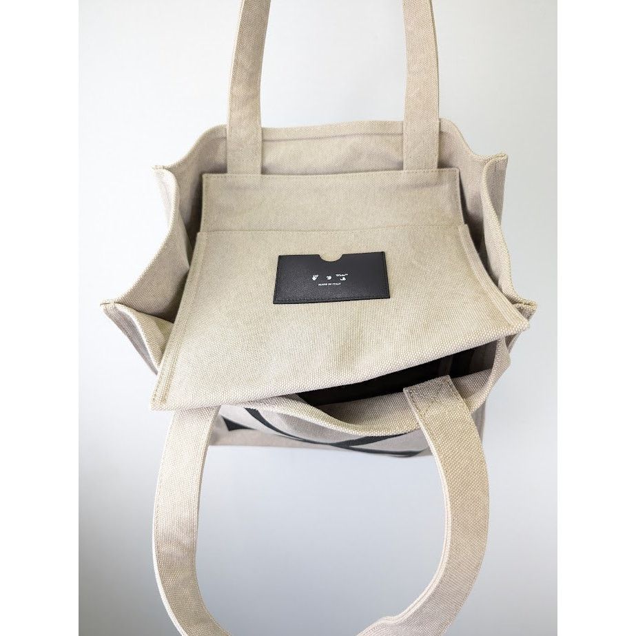 Off-White o1rshd1 Q:2 / Size: OS / Quote Shopper 40 Bag in Beige Black Size ONE SIZE - 19 Thumbnail